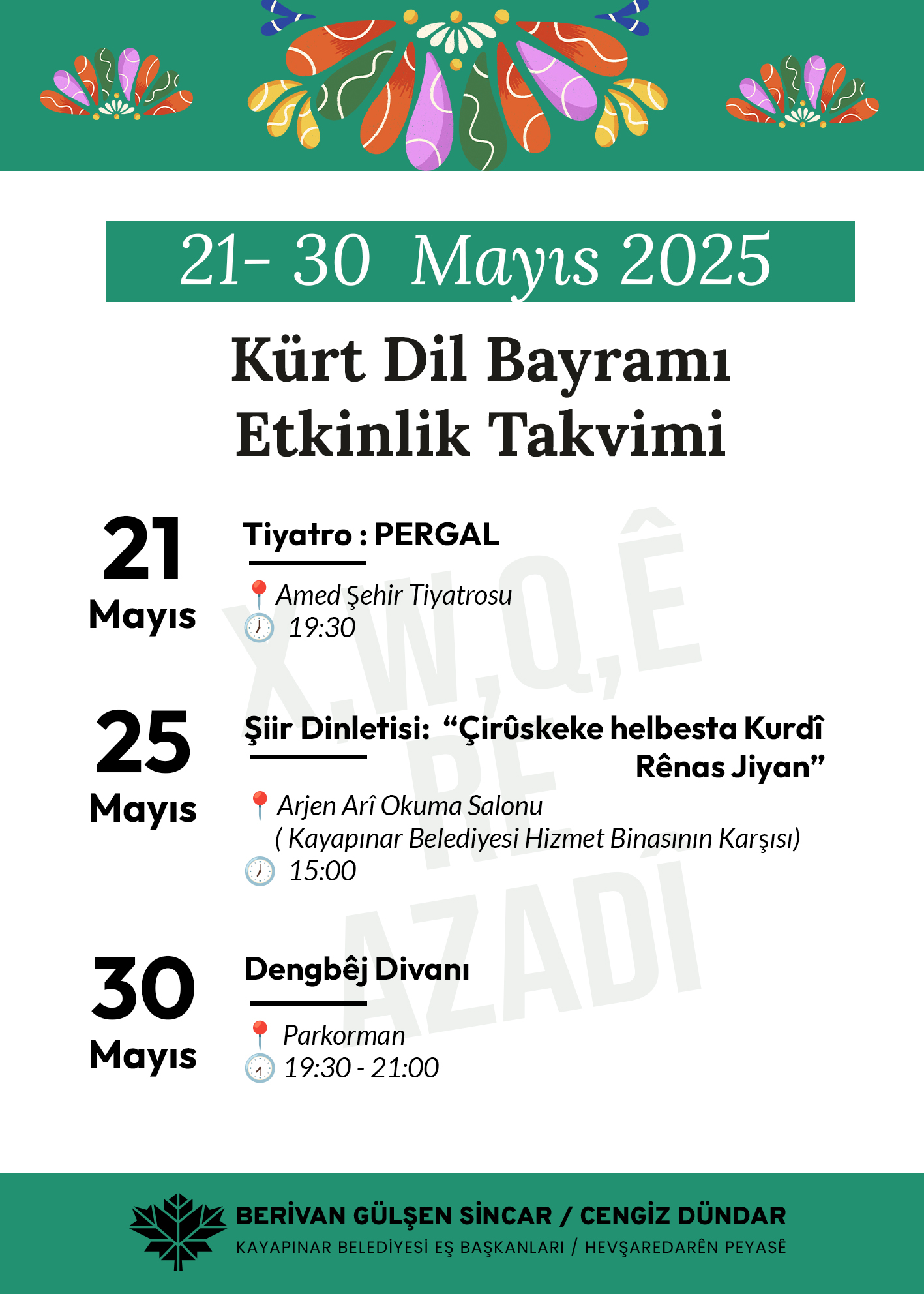 Peyas'ta Kürt Dili bayramı kutlanıyor